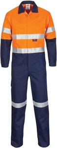 DNC Patron Saint Flame Retardant Cotton Drill Coverall 3M R/ Tape Gusset Sleeve - Picture 1 of 7