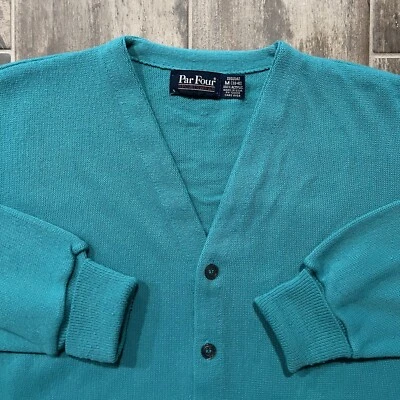 Vintage Made In USA 80s Par Four Sportswear Knit Button-Up Golf Cardigan - Image 1 of 4