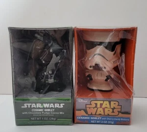 Lot of 2 New Disney Star Wars Ceramic Goblets Darth Vader & a Stormtrooper - Picture 1 of 10
