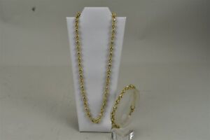 Judith Ripka 14K Gold Clad 925 Silver CZ Diamonique Necklace & Bracelet Set