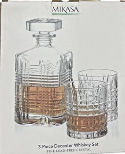Authentisches Mikasa feines bleifreies Kristall-Dekanter-Whiskey-Set Neu im Karton Sydney - Bild 1 von 1