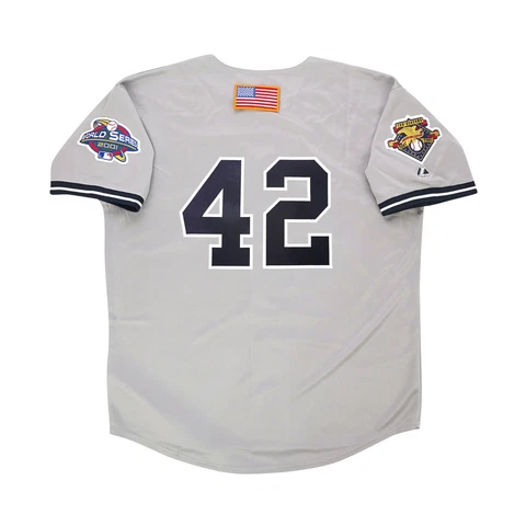 Mariano Rivera 2001 New York Yankees Grey World Series Road Jersey Men's (S-3XL) Cover