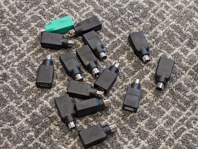 15x USB to PS2 Keyboard Adapter Plug PS/2 Keyboard Mouse To USB port Computer PC - Image 1 of 4