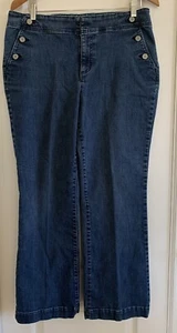Talbots Simply Flattering 5 Pocket Med Denim Straight Leg Stretch Jeans 14 - Picture 1 of 10