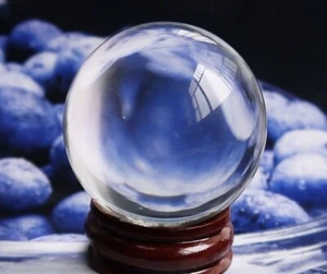 HOT Sell ASIAN QUARTZ Clear Crystal Ball Sphere 40mm +stand - Picture 1 of 3