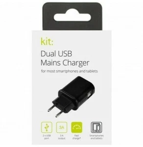 Kit - Wall Charger 3.1A - Two USB Ports - Universal Phone GPS Mp3... - Picture 1 of 2