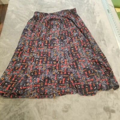 Carole Little Women Size 12 Flowy A-Line Chic Skirt Elastic Waist Geo Multicolor - Image 1 of 4