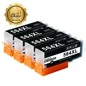 4x Cartucho de tinta negro repuesto para HP 564XL Photosmart 7510 5510 6520 7520 5520 - Imagen 1 de 4