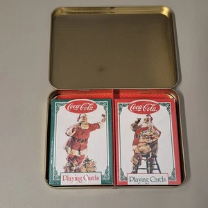 VTG Coca-Cola Limited Edition Santa Nostalgia Playing Card Set in Tin Box Unused - Picture 1 of 6