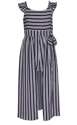 NUEVO Bonnie Jean Niñas Talla 6 AZUL MARINO RAYAS Walk-Through Falda Pantalones Cortos Mameluco Nuevo con Etiquetas Foto 1 de 4