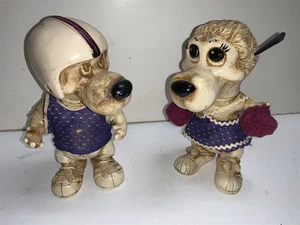 1977 Creative Mfg 2 Football Themed Banks Dogs - Picture 1 of 7