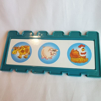 Fisher Price Barnyard Bingo Tarjeta Azul Teal Repuesto Juego Pieza De Colección Foto 1 de 2