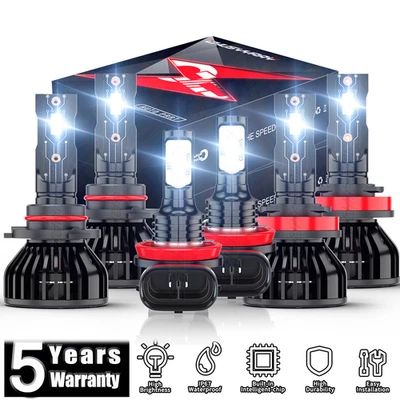 For 2013-2014 2015 Honda Accord Combo LED Headlight Fog Lights 6*Bulb Kit 6000K - Image 1 of 4