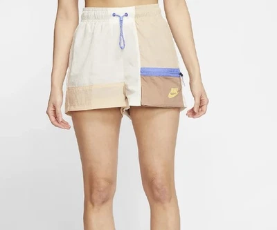 Pantalones Cortos Nike Sportswear Mujer Icon Clash, Talla Grande, Beige Colorblock Retro Foto 1 de 4