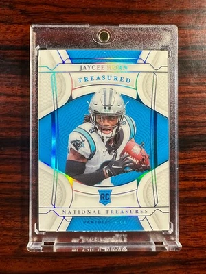 Jaycee Horn 2021 Panini National Treasures Treasured Rookie Platinum 1/1 Panther - Image 1 of 2
