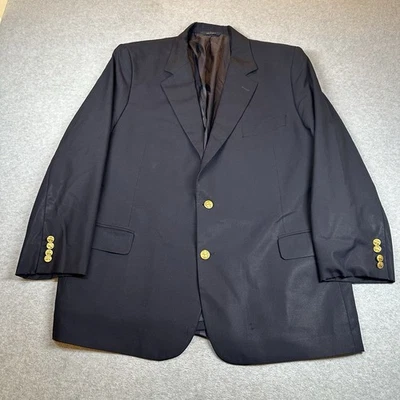 Brooks Brothers 1818 Madison Blazer 48R Navy Gold Button Loro Piana Wool NOTE - Image 1 of 4