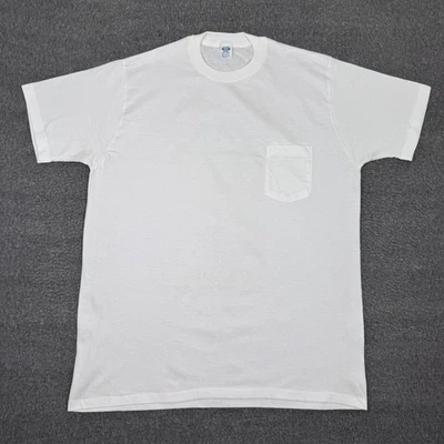 Camiseta De Colección JC Penney Bolsillo en Blanco Para Hombres 2XLT Manga Corta Sin Stock Años 70 Foto 1 de 4
