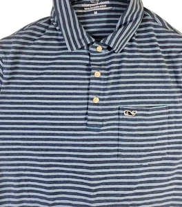 Vineyard Vines Shirt Mens Medium Edgartown Polo Pima Cotton Blend Striped - Picture 1 of 8
