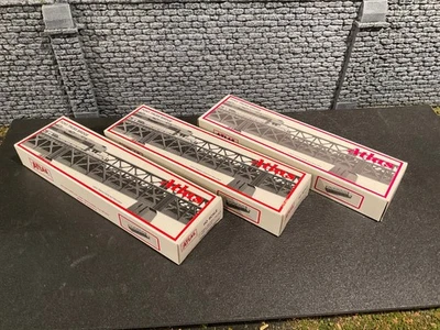 Atlas #886 HO Scale Nickel Silver Pony Truss Bridge Building Kits. 3 Bridge Kits - Image 1 of 3