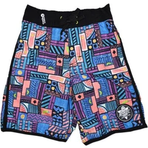 NEW MAMBO BOYS BLACK PRINT DRAWSTRING BOARDSHORTS SHORTS BOARDIE SIZE 3,4,5,6 - Picture 1 of 1