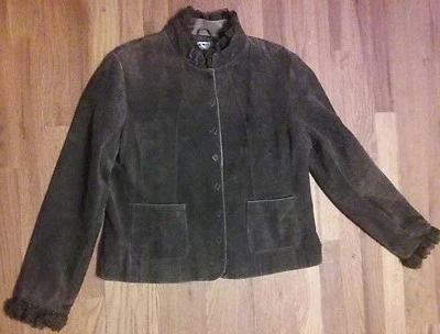 Chaqueta de gamuza para mujer ACORN talla grande, abrigo, detalles de encaje desmontables ropa occidental Foto 1 de 4