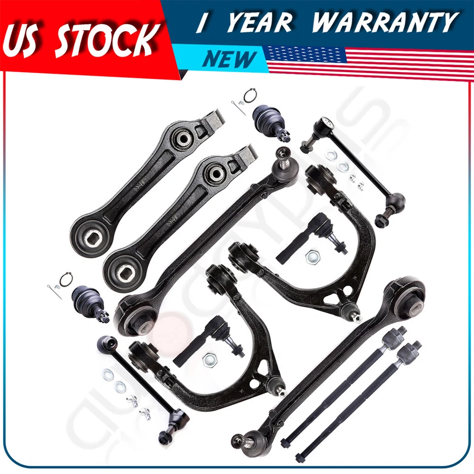 For 2005-2010 Chrysler 300 14Pcs Front Control Arm Ball Joint Tie Rod End Kit - Image 1 of 1