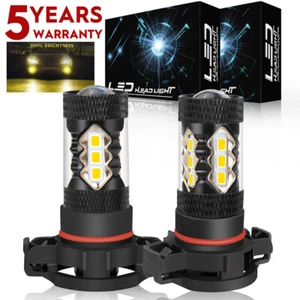 2X 5202/H16 Yellow LED Fog Light Bulbs For Chevy Silverado 1500 2500HD 2007-2015 - Picture 1 of 16