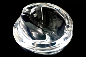 COLLECTIBLE FRENCH FRANCE BACCARAT CRYSTAL CIGARETTE CIGAR PIPE ASHTRAY - Picture 1 of 4