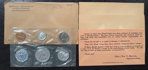 1961 US Mint Proof Set 5 Coins in Cello Flat Pack w/ Envelope &COA 90% Silver #2 - Picture 1 of 10