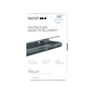 TECH21 CASE FR IPHONE SE 3 SE 2 8 7 EVO WALLET CARD ID CASH SLOT IMPACT T21-5338 - Picture 1 of 3