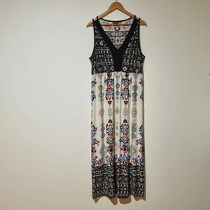 Katies XL White Floral Jersey Summer Maxi Dress - Picture 1 of 6