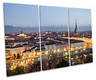 Turin Italy City Skyline CANVAS WALL ART TREBLE Box Frame Print