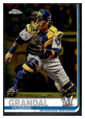 2019 Topps Chrome Update #17 Yasmani Grandal Milwaukee Brewers - Image 1 of 2