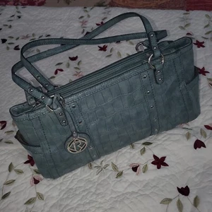 Relic NWOT Alligator Texture Gun Metal Blue Gray Purse - Picture 1 of 5