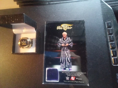 WWE 2K19 RIC FLAIR REPLICA HOF RING AND AN AUTHETIC PLAQUE WITH A PIECE OF FLAIP Cover