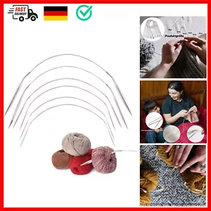6 Stück Rundstricknadeln Set 40cm 2mm-8mm Stricknadeln Edelstahl Socken Stric... - Bild 1 von 7