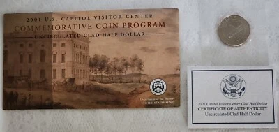 2001 Capital Visit US Mint Commemorative Uncirculated Clad Half Dollar  - Image 1 of 4
