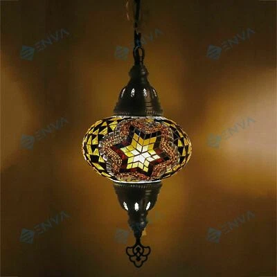 Lustre suspension plafonnier mosaïque Turque marocain luminaire lampe-ampoul - Photo 1/4