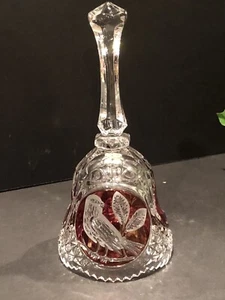 Vintage German Bleikristall Lead Clear Crystal to Ruby Red Large Bell Rare - Picture 1 of 8