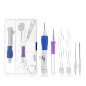 DIY ABS Plastic Threaders Punch Needle Knitting Sewing Embroidery Pen Set - Picture 1 of 12