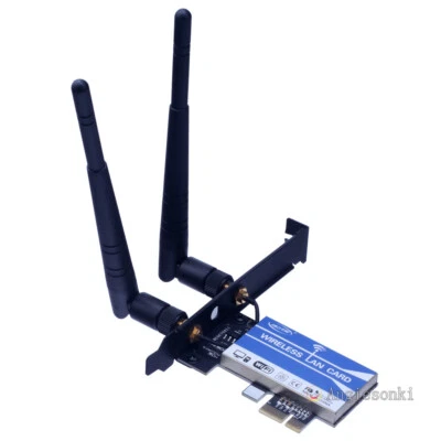 Intel Dual Band Wireless PCI-E 1X 8X PC Desktop 2.4/5GHz Wifi WLAN Card 300Mbps - Image 1 of 4