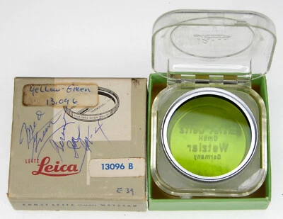 Leica E-39 Chrome 13096B GGR Green Filter   #1 ............ MINT w/Box - Image 1 of 4