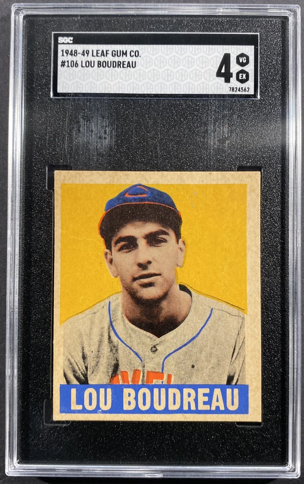 1948 Leaf #106 Lou Boudreau SGC 4 VG-EX Sharp