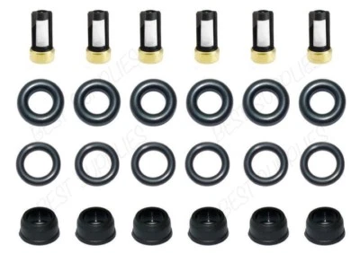 Kit de reparación de servicio de inyector de combustible V6 juntas tóricas filtros sellos tapas de piñón retenedores Foto 1 de 2