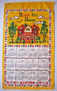 1979 Bless this House Kalender Vintage Küchentuch - Bild 1 von 1