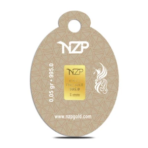 Blister ovalado de oro Nzp - mini lingotes de oro 0,05 gramos (995 24 quilates) - Imagen 1 de 3