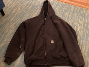 Carhartt Hoodie Mens XL Sweater Thermal Lined Work Wear Heavyweight J149 - Picture 1 of 9