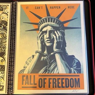 Shepard Fairey ‘Fall of Freedom’ **SIGNED** Print Obey Giant BTS Control Gallery - image 1 of 3