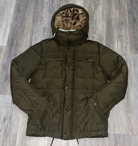 H&M Dark khaki Green Hooded Puffer Water Repellent Windproof Coat Sz. XS - Picture 1 of 8