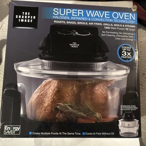 SUPER WAVE OVEN Sharper Image 1300 Watt,16 Quart Halogen Infrared Convection - Picture 1 of 8